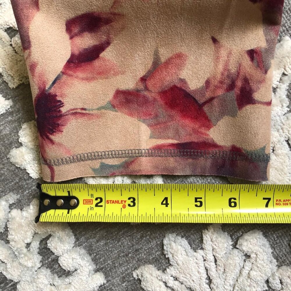 Anthropologie Solitaire, Faux Suede, Red/Mauve Floral, Kimono-style, Duster/Coat - Picture 10 of 13